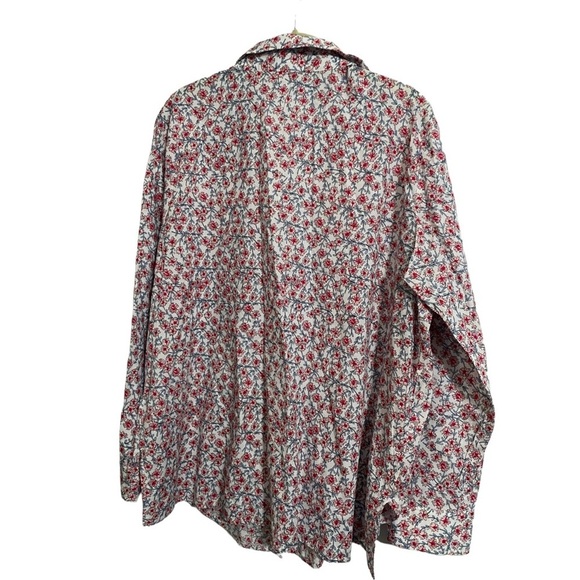 NYDJ women’s button down shirt multicolored floral 100 % cotton size L - Picture 5 of 7